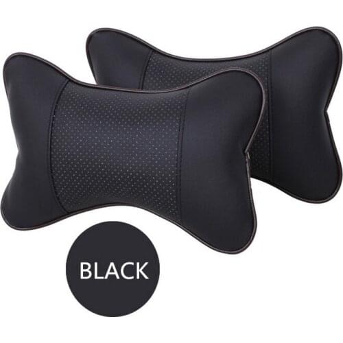 LUNASBORE--leather Hole-digging Car Supplies Neck headrest pillow Auto Safety Pillow seat covers for ford/vw/ golf 4 5 6toyota
