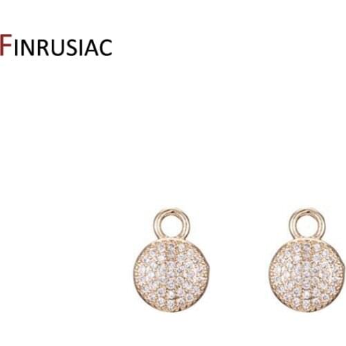 Small Mini Round Charms Tiny Stars Charms Pendants DIY Jewelry Making 14k gold plated zircon jewelry accessory
