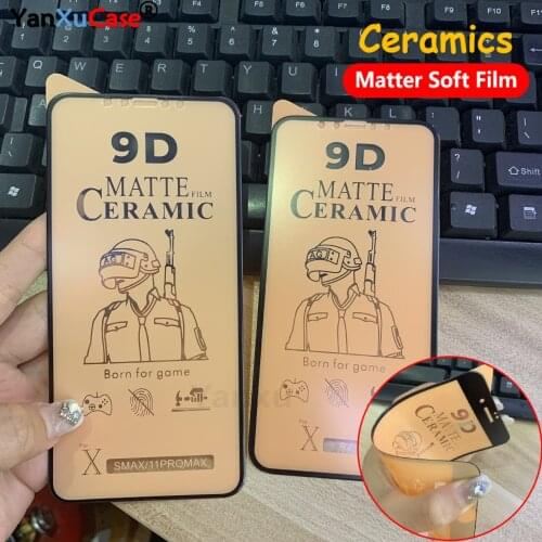 100Pcs 9D Matte Soft Ceramic Film For iPhone 12 11 Pro Max Mini X XR XS Max 8 7 6 Plus SE 2020 Full Glue Cover Screen Protector