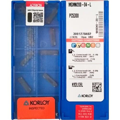 MGMN200-04-L PC5300 100% KORLOY Original carbide insert with the best quality 10pcs/lot free shipping