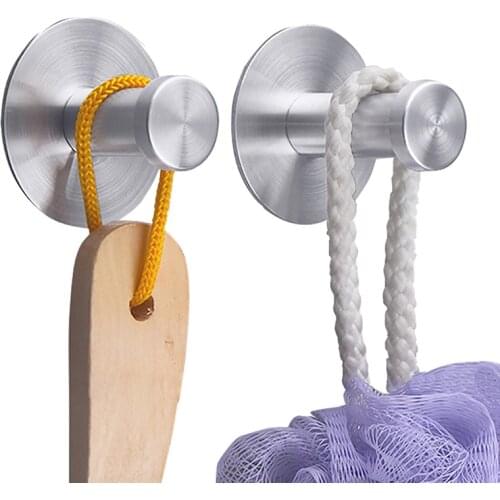 Stainless Steel Hooks Bathroom Clothes Hook Self-adhesive Towel Coat Hanger Wall Hooks