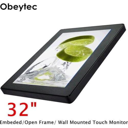 Obeytec 32 inch P-CAP Capacitive Open Frame Touch LCD Monitor, FHD Resolution, PCAP touch screen, 10 Points, IP65, 1920*1080