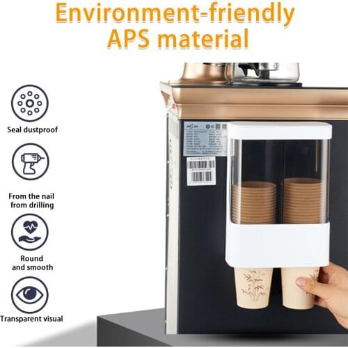 Disposable Paper Cup Dispenser Water Dispenser Wall-mounted Pull-Out Plastic Cup Holder Single Tube Can Hold 30-45 Cups