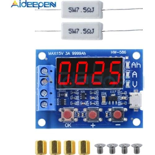 18650 Li-ion Lithium Battery Capacity Tester HW-586 ZB2L3 1.2V 12V Resistance Lead-acid Battery Capacity Meter Discharge Tester