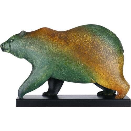 Tooarts African Animal Sculpture Iron Bear Sculpture Art Ornament American Culture Elements Animal Home Decoration Vintage