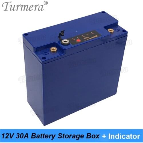 Turmera 12V 30Ah Battery Storage Box Case with Indicator DC Port Build 48Pieces 18650 Battery for Uninterrupted Power Supply 12V