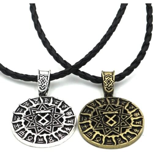 Vintage Nordic Slavic Necklace Kolovrat Star Of Russia Wheel Nordic norse Amulet Talisman Pendant Women Pagan Sun Jewelery