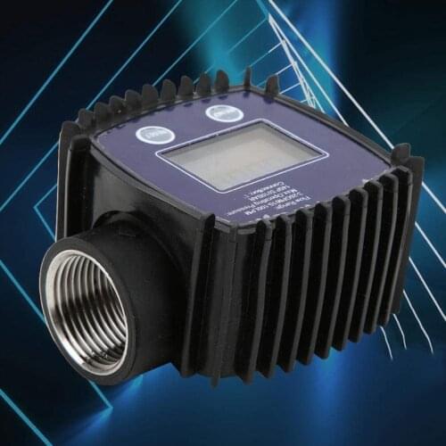 X7AB Electronic Digital Flowmeter Turbine Flow Meter Liquid Water Meter Fuel Meter Gas Die-sel Fuel Oil Flowmeter LCD Display