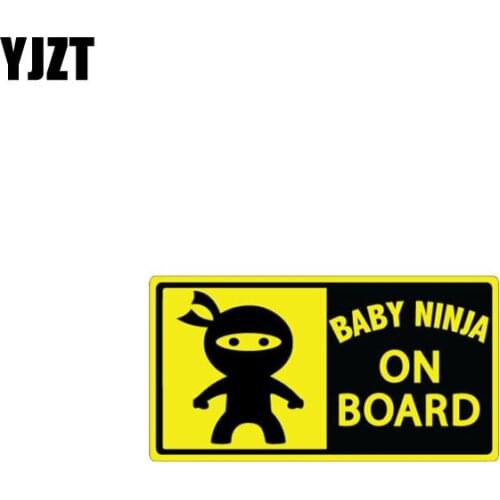 YJZT 10.4CM*5.6CM BABY ON BOARD Baby Ninja Warning Mark The Tail Of The Car Reflective Sticker C1-7325