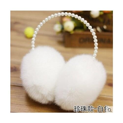 Ladies Pearl Earmuffs Fashionable Wool-like Warm Elegant Lovely Accessories Soft High Quality Temperament Autumn Winter Earmuffs