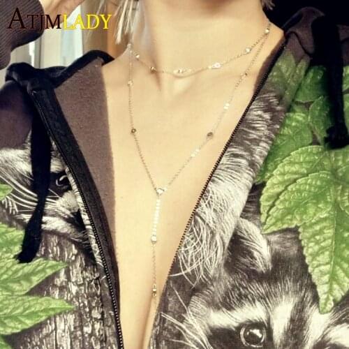 Real Collier Collares New 925 Sterling Cz Station Statement Double Layer Women Fashion Summer Sexey Choker Lariat Necklace