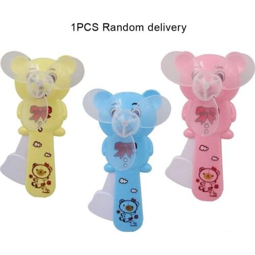 1pcs Summer Mini Portable Bear Hand Pressure Fan Handheld Cooling Fan Children Educational Toy Cooling Fan Random Color
