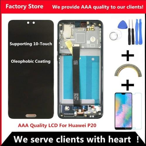 10-Touch AAA Quality Screen With Frame For HUAWEI P20 Lcd Display Screen For HUAWEI P20 Screen LCD Display EML-AL00 EML-AL01 L03