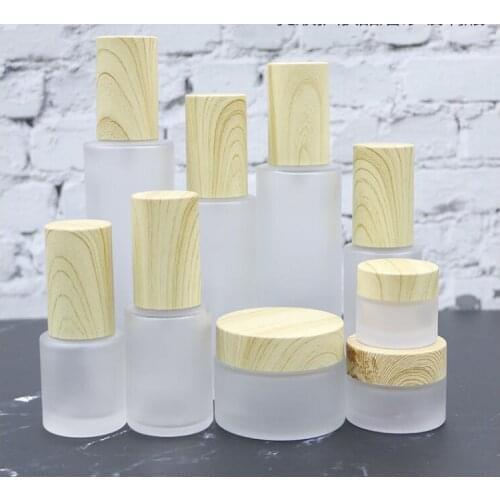 100PCS/LOT Frosted Glass Refillable Ointment Bottles Empty Cosmetic Jar Pot Eye Shadow Face Cream Container 5/10/15/20/30/50