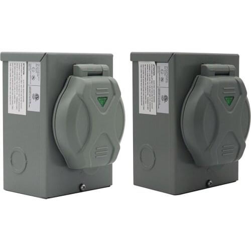 125V / 250V 30A Weatherproof 30A Generator Power Inlet Box for 4 3 Prong Generator Cord Outdoor Use ETL CETL Listed AON1554
