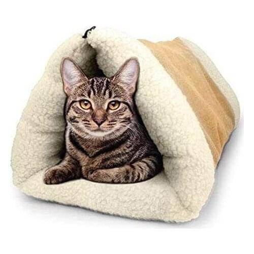 2-in-1 Cat Tunnel Mat Foldable Cat Toy Cat Channel Nest Playable Sleepable Autumn and Winter Bed to Keep Warm and Comfortable