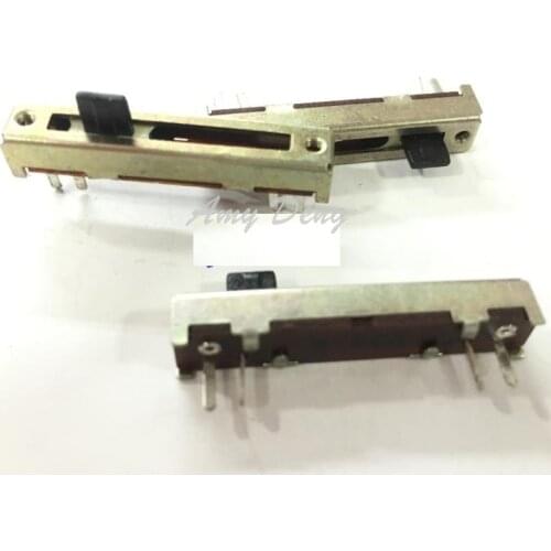 20pcs/lot 3.5 cm slide potentiometer single joint B20K shaft length 4MM mixer straight slide volume potentiometer 4 feet