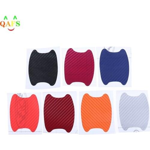 4Pcs/Set Car Door Sticker Carbon Fiber Scratches ResistantHandle Protection Film