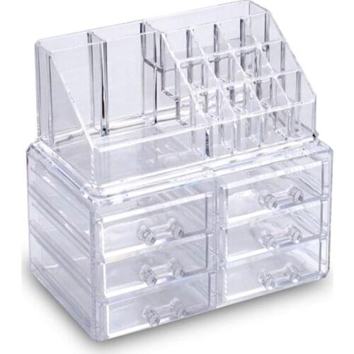 6pcs/lot Acrylic Makeup Storage Case Nail Polish Rack Cosmetic Storage box Lipstick Holder Makeup Brush Organizer 7 styles