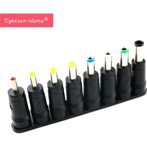 8pcs/set Universal Laptop DC Power Supply Adapter Connector Plug AC DC Jack Charger Connectors Laptop Power Adapter Conversion