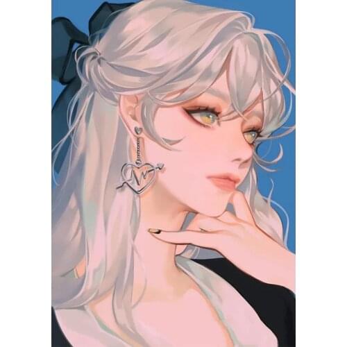 XUEQIXIAOZU 5D DIY Pretty Girl Portrait Diamond Painting Full Square/round Diamond Embroidery Suit Background Wall Decoration