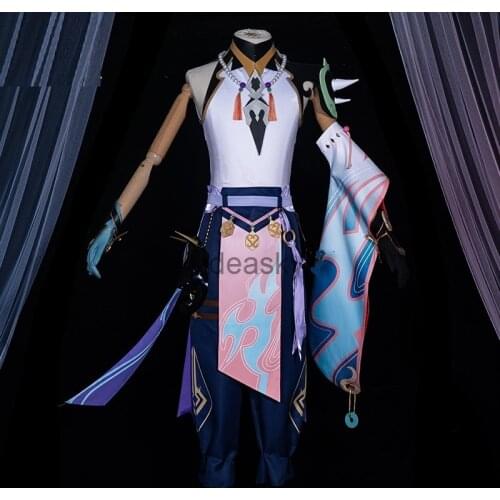 Anime Game Genshin Impact Xiao Cosplay Game Suit Uniform Cosplay Costume mask Prop tower Halloween Party Outfit For Women Men
