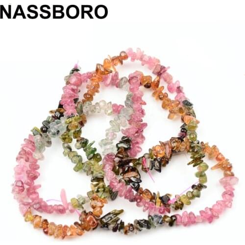 Top Quality Tourmaline Gravel Shape 3-7mm Natural Stone Beads For Jewelry Making Wholesale Diy Bracelet Necklace Strand 15