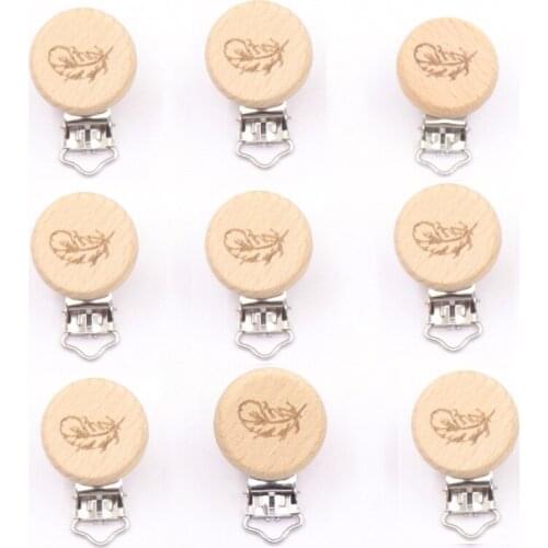 5-piece Pacifier Chain Accessories BPA Free Lovely Modeling Beech Pacifier Clip Feather Icon Baby DIY Preferred Age Range Origin