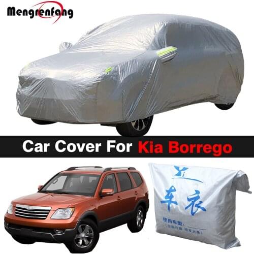Full Car Cover For Kia Borrego Mohave SUV Outdoor Sun Anti-UV Rain Snow Resistant Dustproof Cover