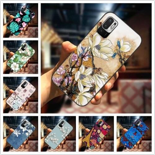 For Xiaomi Redmi Note 10 5G Case 3D Flower Emboss Silicone Phone Cover For Xiaomi Redmi Note 10 Pro / Note 10S Note10 Relief