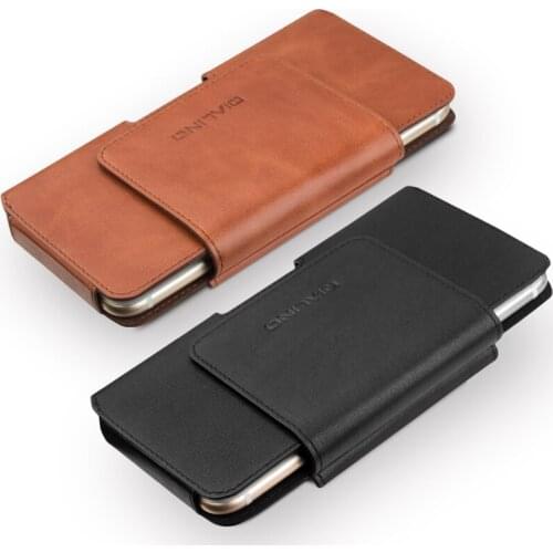 QIALINO Cover for iPhone 7 Plus Business Pocket Bag Case for iPhone 7 Plus Genuine Leather Case for iPhone 6s PluSimple Holster