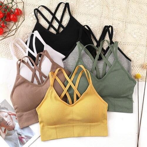 Breathable Push Up Solid Bras Women Fitness Running Workout Yoga Sports Tops Anti-sweat Gym Padded Underwear Sports Bras
