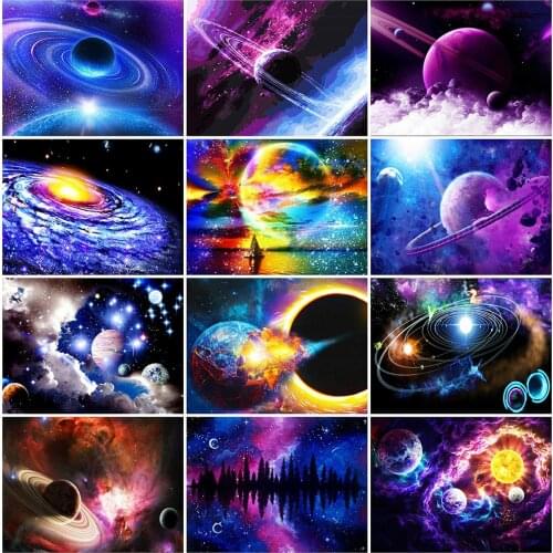 HUACAN 5D DIY Diamond Painting Space Full Square Embroidery Universe Landscape Home Decoration Diamond Art