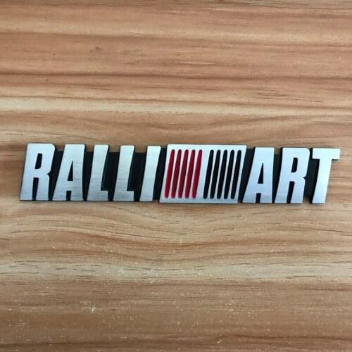JDM Brushed Aluminum Car Sticker for RALLIART Logo Tail Fender Stickers for Mitsubishi Evolution Lancer Evo Asx Car Accessories