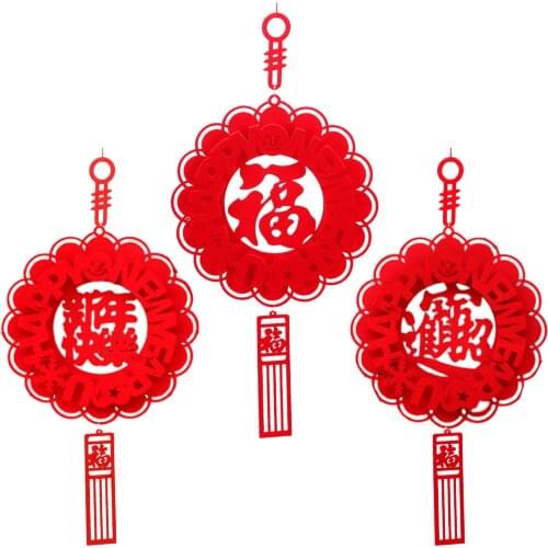 Chinese Happy New Year 3D Hanging Fu Characters Pendant DIY Home Window Background Decoration Gift