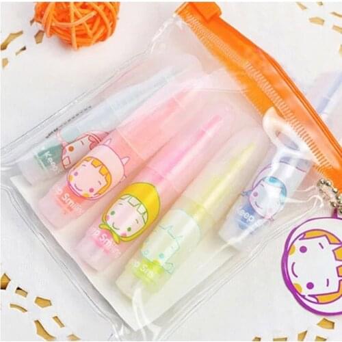 5pcs/lot Cute Colorful Fluorescent Pen New Design Durable Multicolor Marking Popular Highlighter Office School Markers