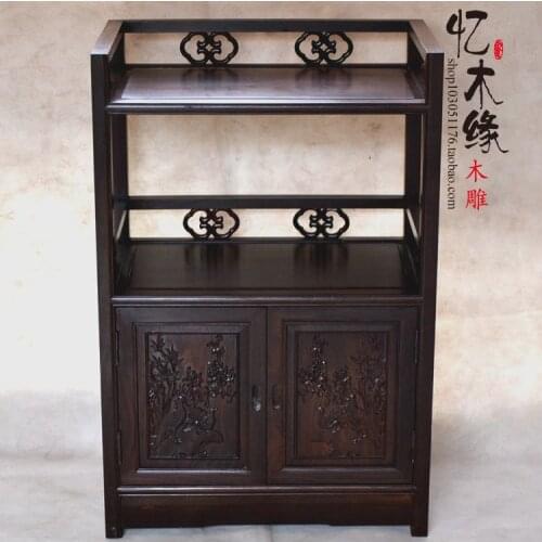 Ebony wood furniture mahogany sideboard classical Chinese style tea restaurant microwave oven cabinet cabinet small lockers