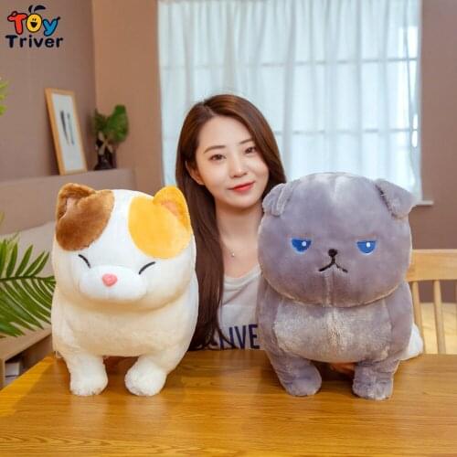 Cute Lucky Cat Plush Toy Triver Stuffed Animals Doll Pillow Cushion Children Baby Kids Boys Girls Cats Toys Gift Home Room Decor