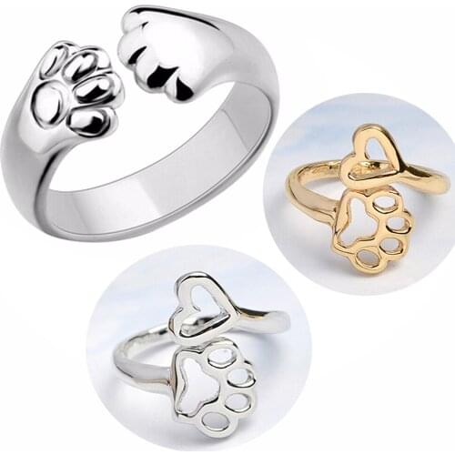 Cute Dog Cat Paw Ring For Women New Fashion Claw Jewelry