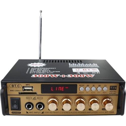 220V 600W Mini Home Amplifiers HiFi Subwoofer Home Theater Sound System Audio Car Amplifiers FM TF AUX MP3 Player Remote Control