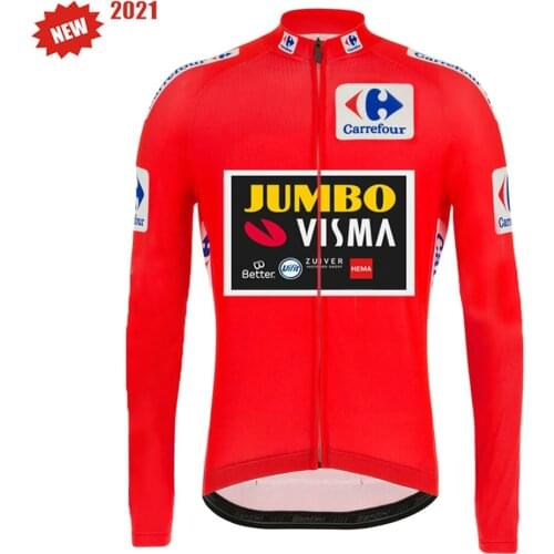 2021 Mens Jumbo Visma Team Spanish Cycling Jersey Long Sleeve Clothing Race Road Bike Shirts Bicycle Tops MTB Uniform Ropa