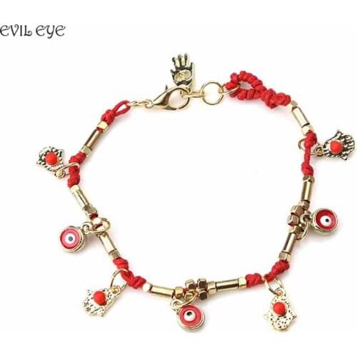 2017 new 1pc Bohemia style bracelet hamsa hand evil eye tassel charm bracelet women girl fashion handmade bracelet 3 colors