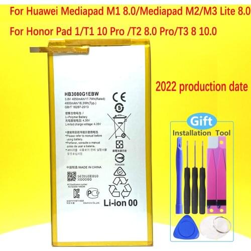 New Battery For Huawei Mediapad M1 8.0/Mediapad M2/M3 Lite 8.0/Honor Pad 1/T1/T2 8.0 Pro/T3 8 10.0 HB3080G1EBC High Quality
