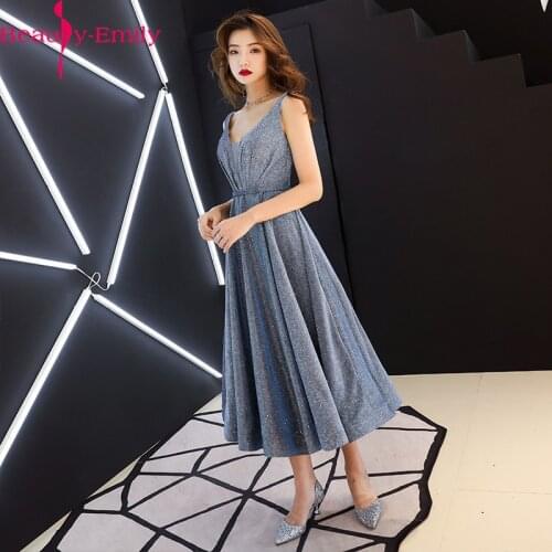 Charming V Neck Lace Prom Dresses 2021 Luxurious Gold Sequined Tank Sleeveless Zipper Back Party Dress Many Colors Available