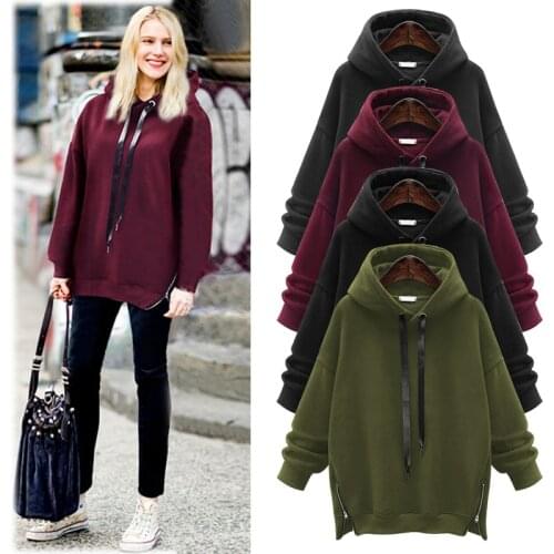 European American Autumn Women Pullovers Sweatshirts Casual Full Hooded Hoodies Loose Large Size Sweatshirts OLV6007