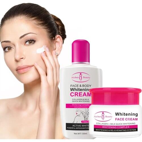 Whitening Skin Care Set Body Cream Face Cream Moisturizing Body Leg Arm Lotion Skin Smooth Lightening Facial Cream Skincare Kit