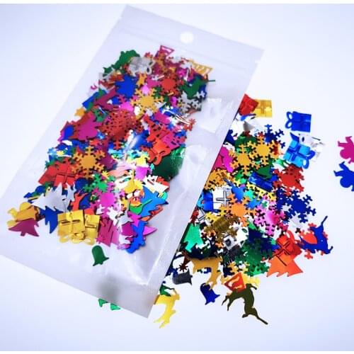 QIAOQIAO DIY Christmas/Elk/15 grams Sequins PVC Flat for DIY Card Making Craft Color Collection