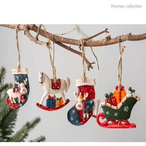 Hademade Resin Unicorn Elk Christmas Decoration Tree Ornaments Hanging Navidad Sled Gifts New Year Decoracion De Navidad 2022