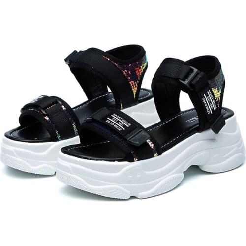 8CM High Platform Womens Sandals 2019 Fashion Summer Women Beach Chunky Sandal Casual Thick Soled Woman Shoes White