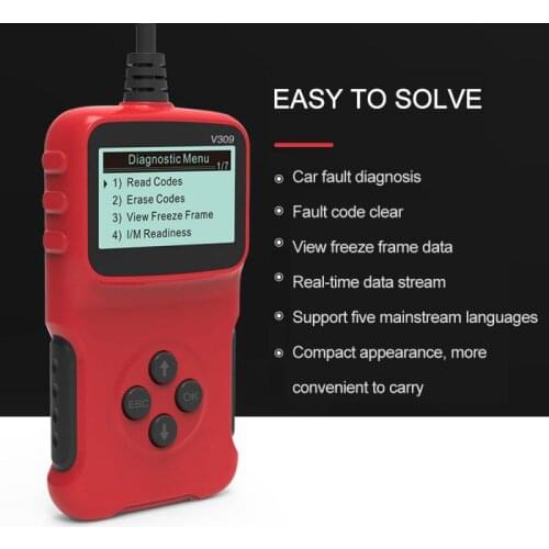 V309 OBD2 Car Code Reader Scanner lcd display Check Engine Fault Diagnostic Tool Interface Scanner car accessories